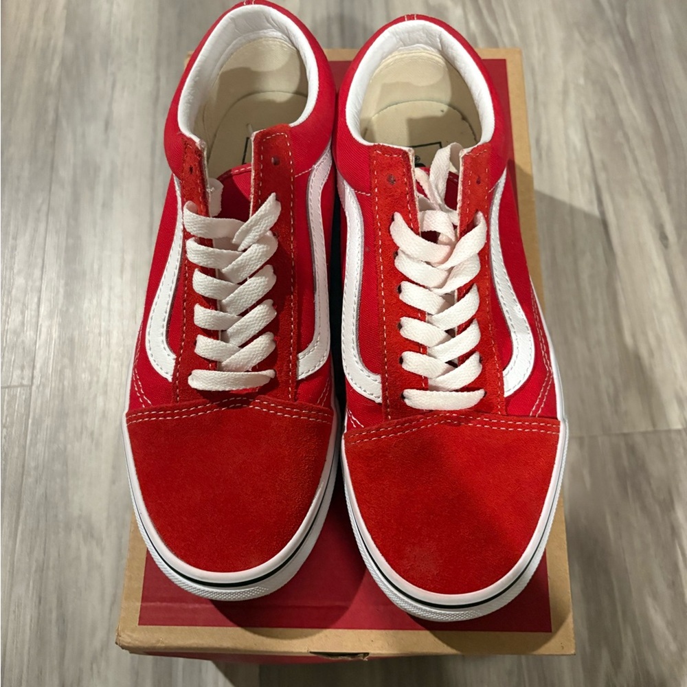 Vans Old Skool Racing Red and True White Sneakers